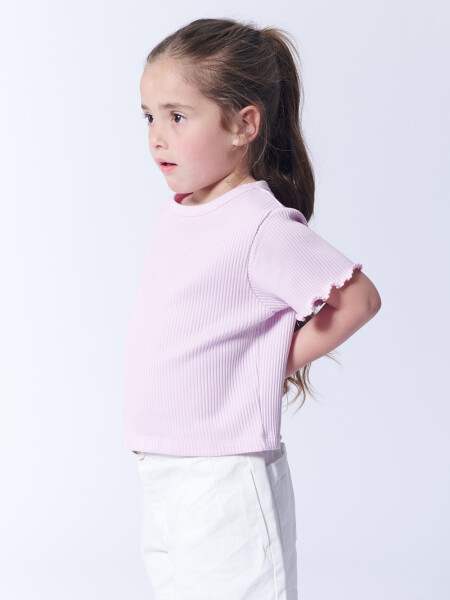 Remera Manga Corta Rib Lila