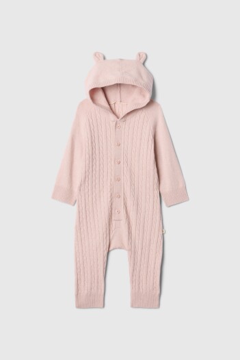 Pijama Con Cierre Botones Bebe Dull Rose