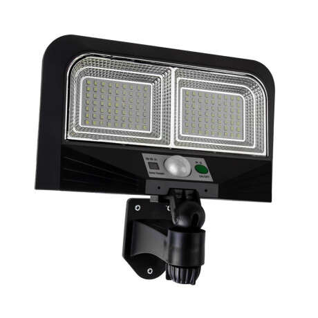 Foco Solar de Pared Exterior 126Leds c/Sensor Mov y Control Negro