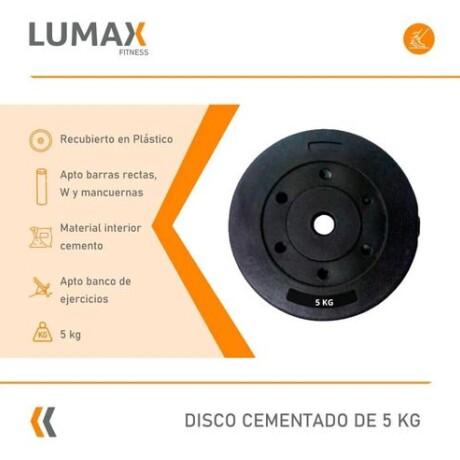 Discos revestidos 5 kg con recubrimiento plástico y relleno de cemento de calidad Discos revestidos 5 kg con recubrimiento plástico y relleno de cemento de calidad