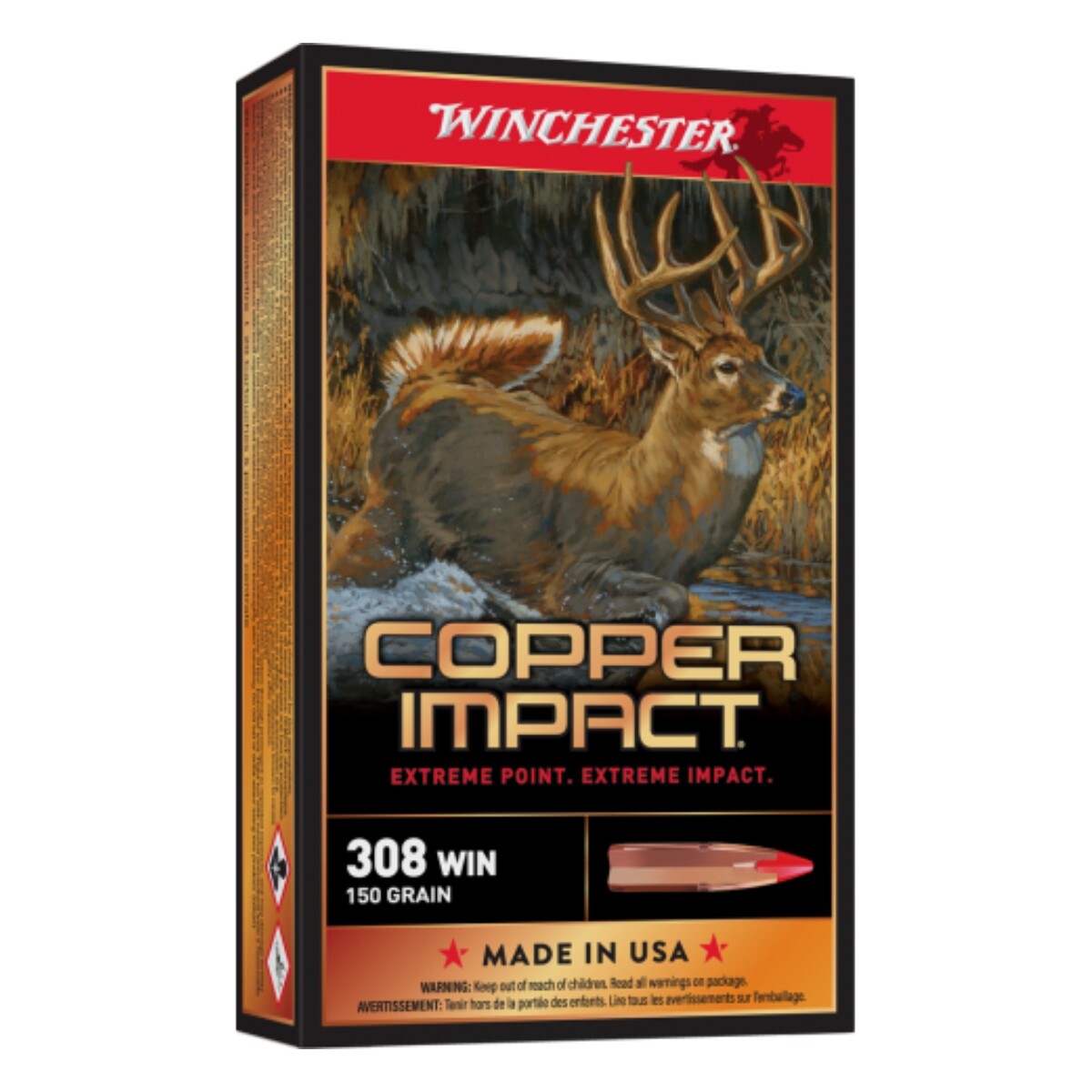 BALA WINCHESTER CAL 308win 150gr COPPER IMPACT 