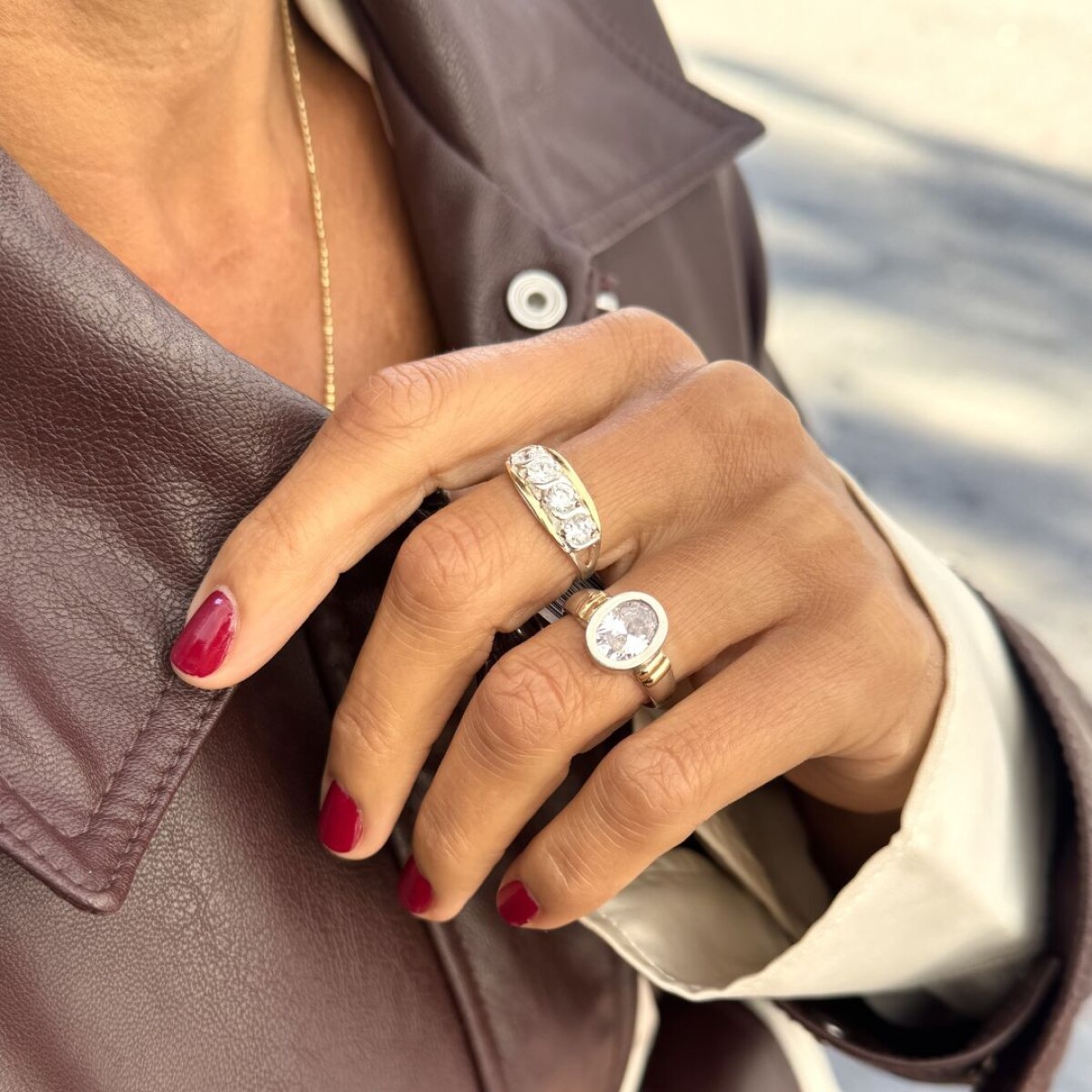 Anillo Bianca - Plata y Oro 