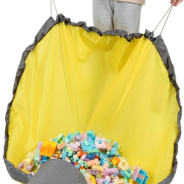 Canasto Alfombra Organizador Juguetes Plegable C/ Asa 150 cm Color Gris