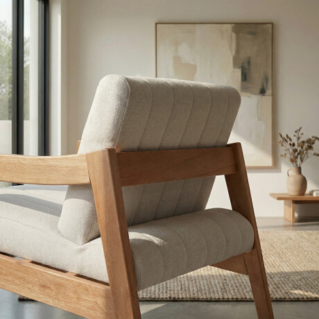 Butaca Lunna - Tela Rústica 557 (Beige)