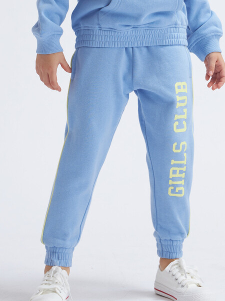 Pantalón deportivo con felpa Club- Celeste