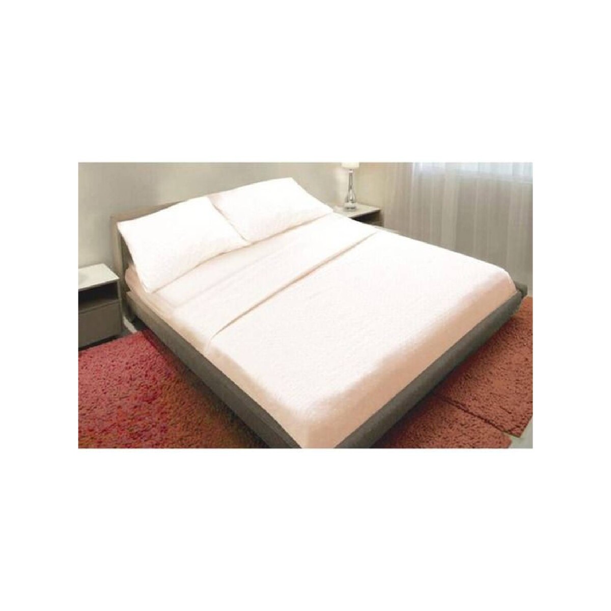 Acolchado Cotton Flor 2 plazas sommier 3D - Blanco 