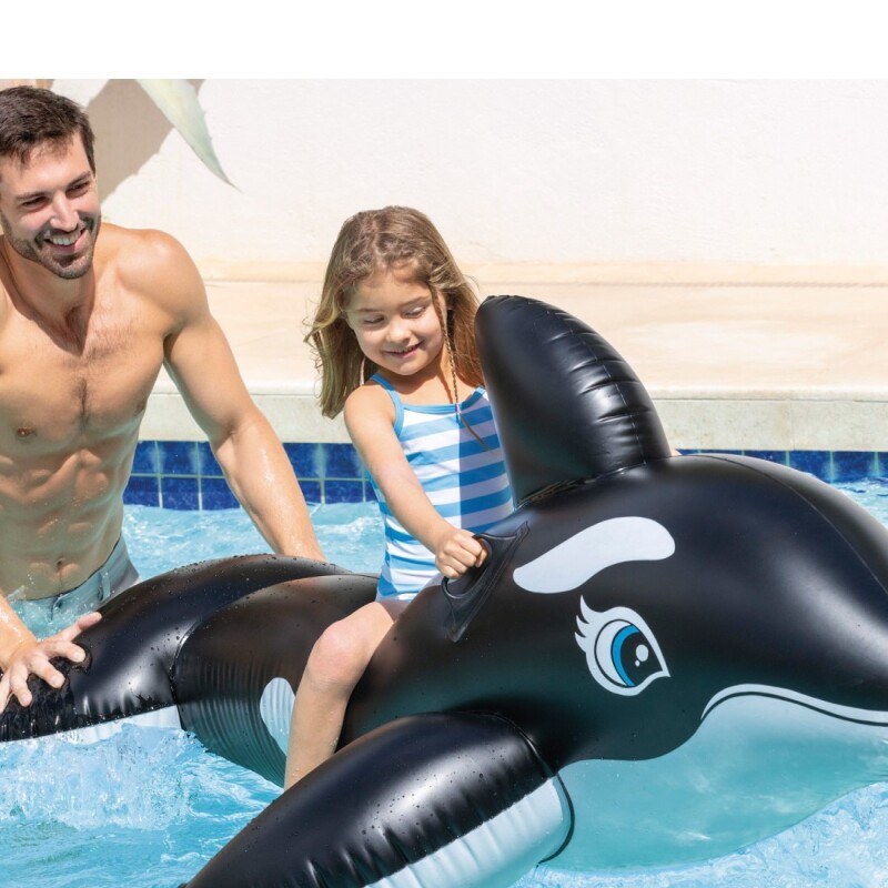 INTEX ORCA BALLENA INFLABLE PARA NIÑOS CON 2 ASAS 193 X 119 CMS Intex Orca Ballena Inflable Para Niños Con 2 Asas 193 X 119 Cms