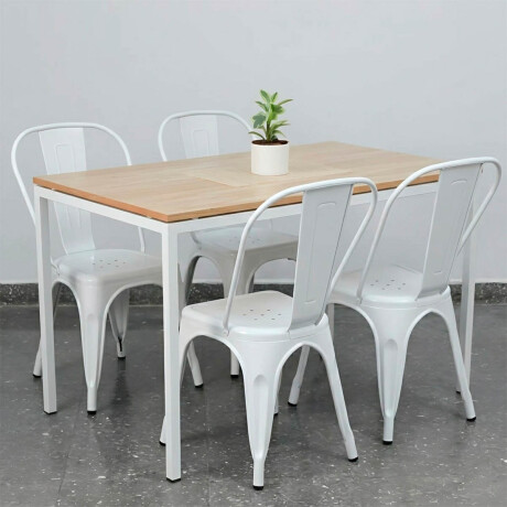 Silla Tolix Metálica Acero Industrial Sandman Comedor Blanco