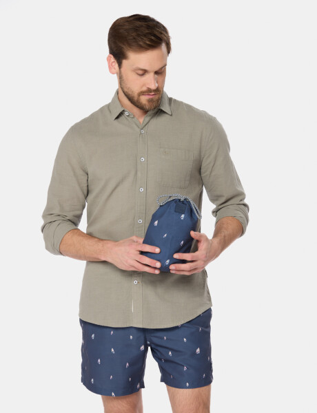 SHORT DE BAÑO ESTAMPADO Azul