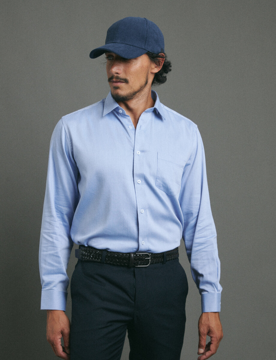 012581 CAMISA HARRINGTON LABEL Azul