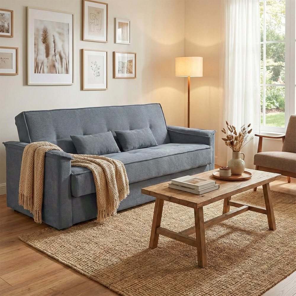 Sofá Cama Daniela - 3 Cuerpos Azul