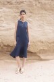 VESTIDO FOLK LONG Azul Marino