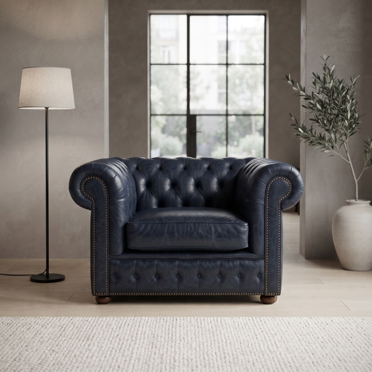 Sofá Chesterfield Novo - Cuero Básico - 1 cuerpo - Negro - (Preventa) 