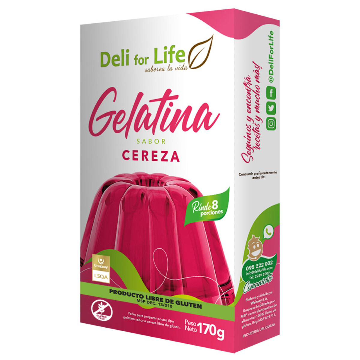 Gelatina Cereza 8 Porciones 