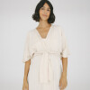 Bata Maternal Aurora Algodón – Embarazo y Lactancia Beige Melange