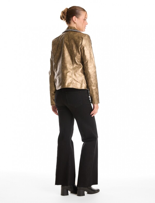 Chaqueta Biker Eco Cuero DORADO