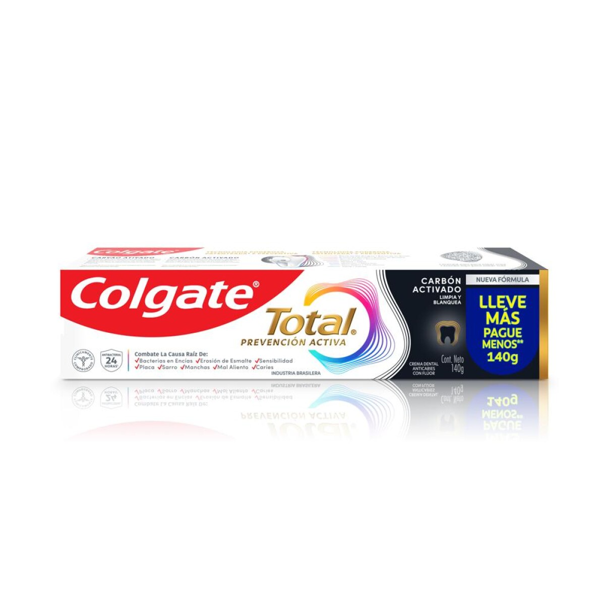 Pasta Dental Colgate Total Carbón Activado 140g 