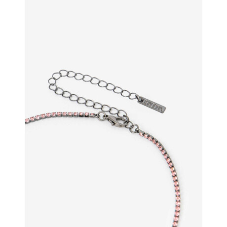 Choker Corazón Strass Fucsia Medio