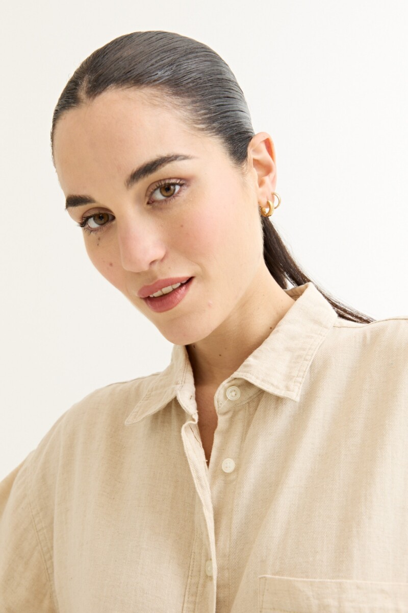 Camisa lisa básica BEIGE