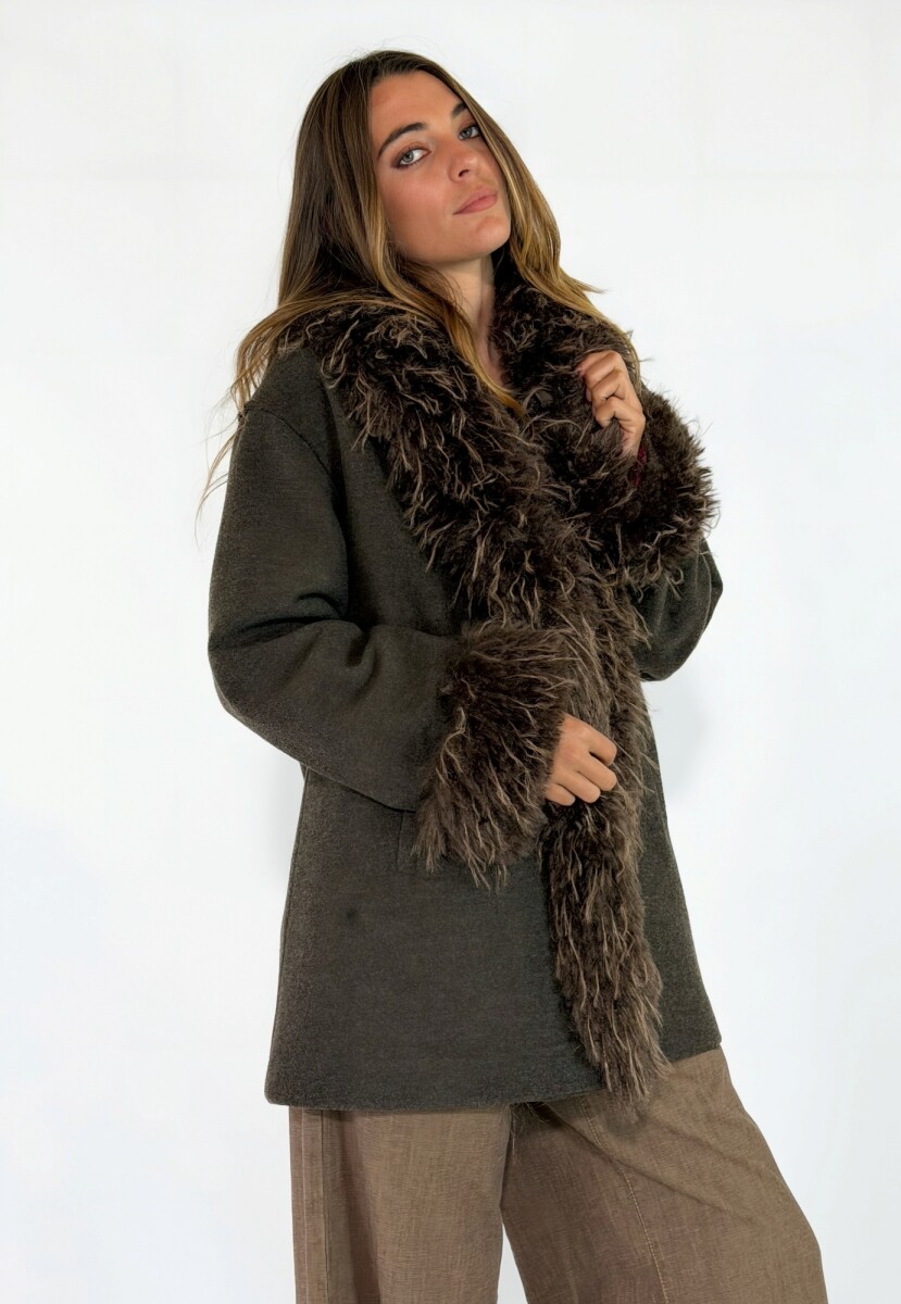 CHAQUETA CANNES MIDI - MARRON 