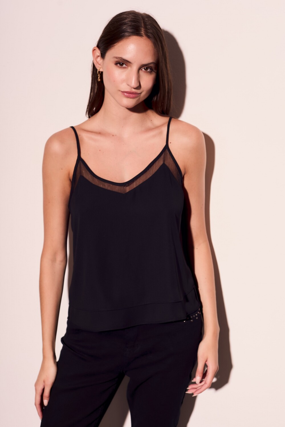 Blusa Lencera Negro Lemon