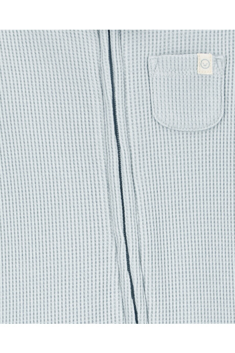 Pijama uno pieza de algodón térmico, con pie, azul Sin color