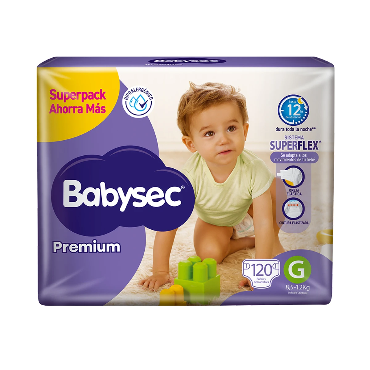 Pañales Babysec Premium G X 120 