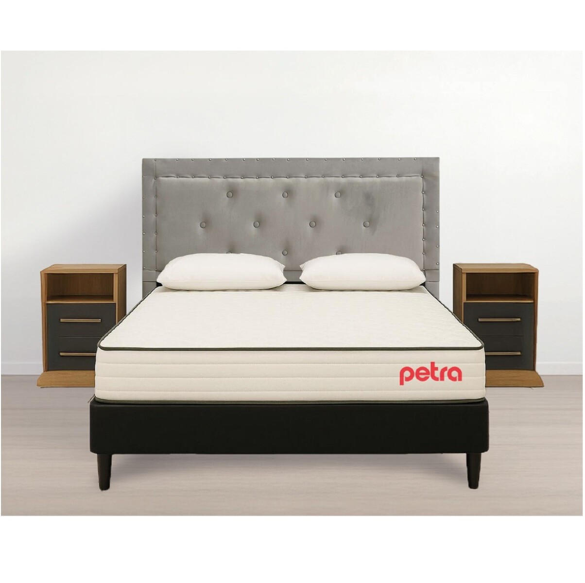 Conjunto Dormitorio Levane14 + Respaldo + Box + Mesas De Luz 