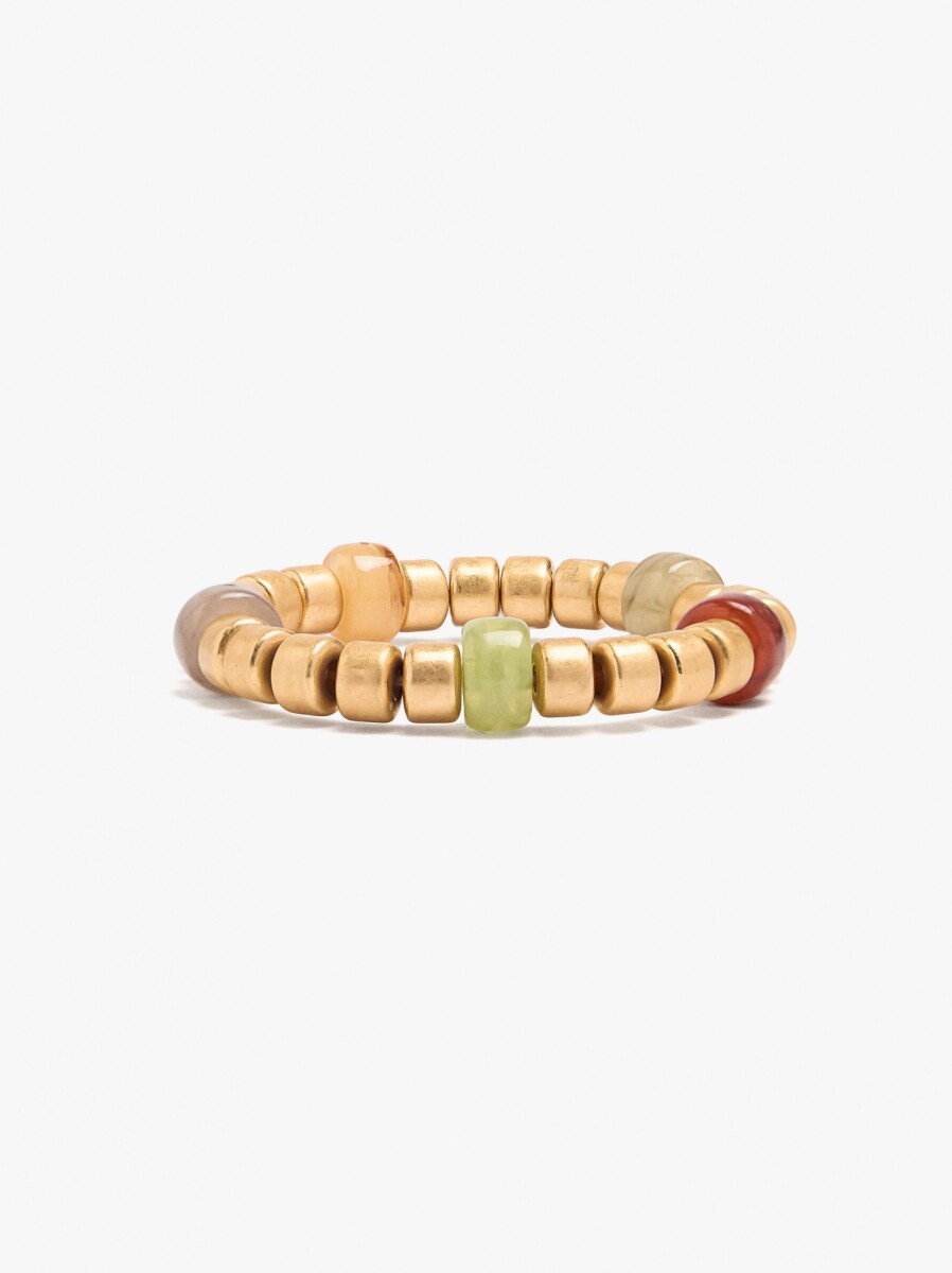 Pulsera Elástica Cuentas Efecto Piedra - multicolor 