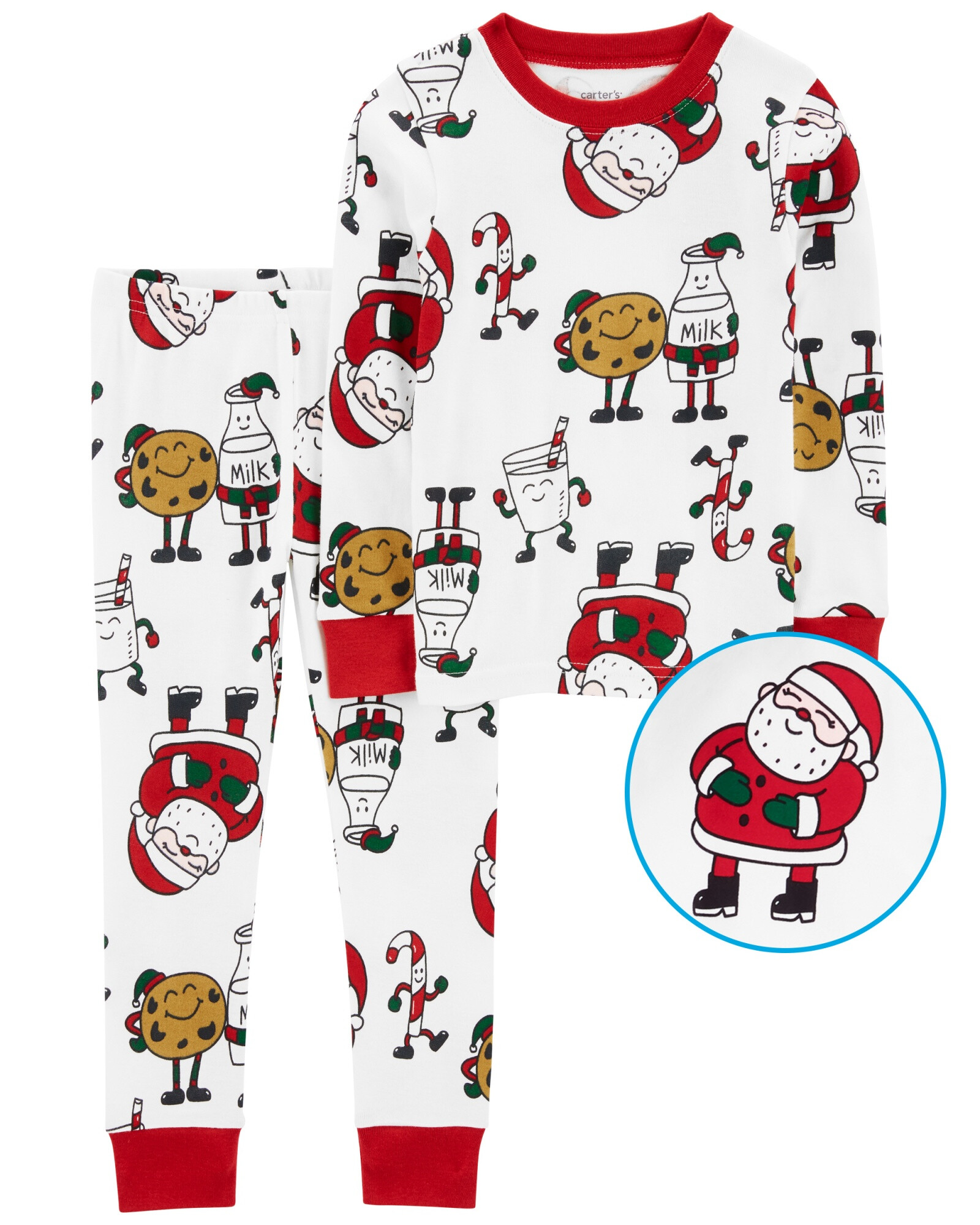 Pijama dos piezas de algodón diseño papá noel Pijama dos piezas de algodón diseño papá noel