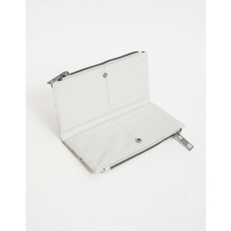 Billetera Fichero Negro Estampado Flores