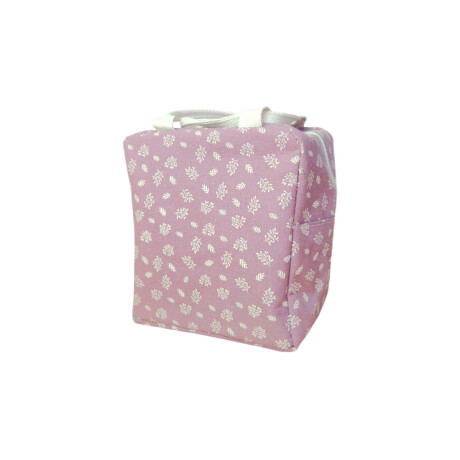 Lunchera rectangular 24x12x22 cm con asa Rosado