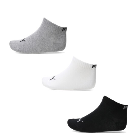 Medias de Niños Puma Plain Quarter Socks X3 Gris - Blanco