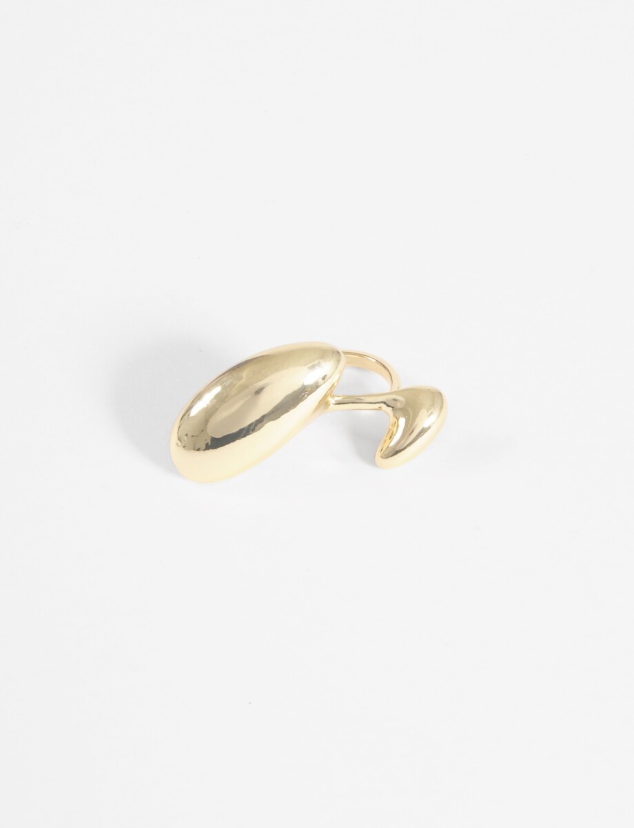 Anillo ajustable doble curvo - dorado 