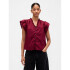 V-FLUTTER SLV EYELET YOKE TOP RED DELICIOUS