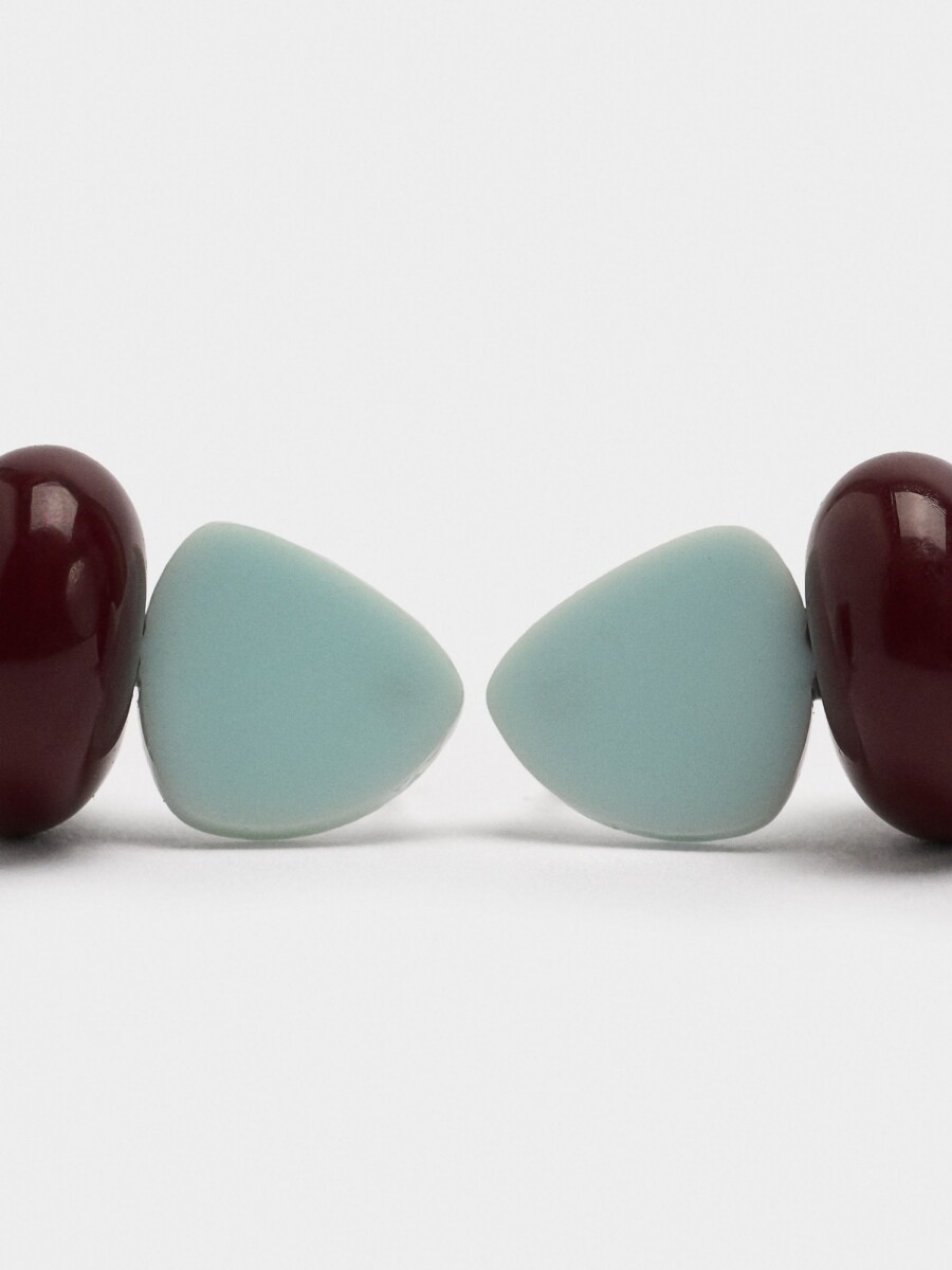 Pendientes Cortos Con Resina multicolor