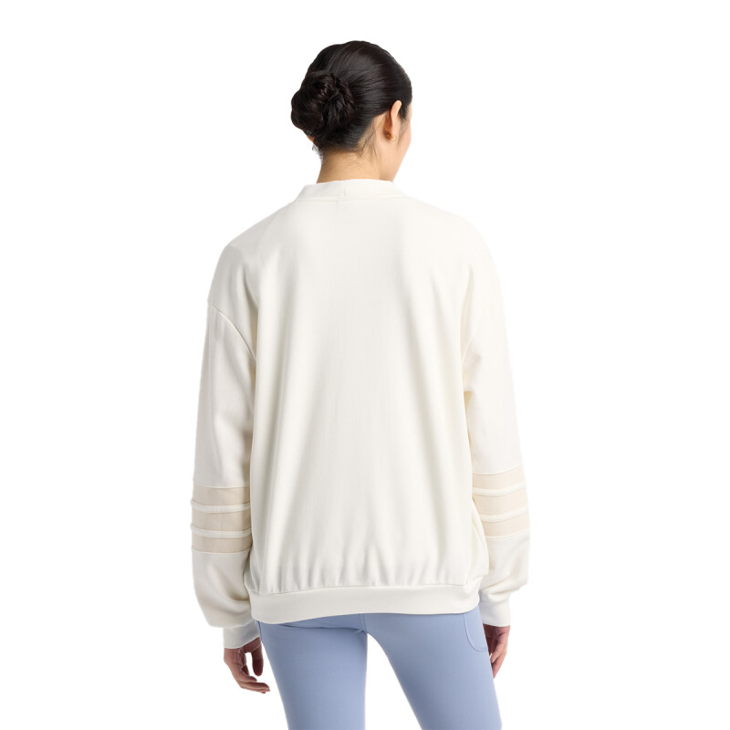 Saco New Balance Coastal Fleece Cardigan de Mujer - WT51515SST Blanco