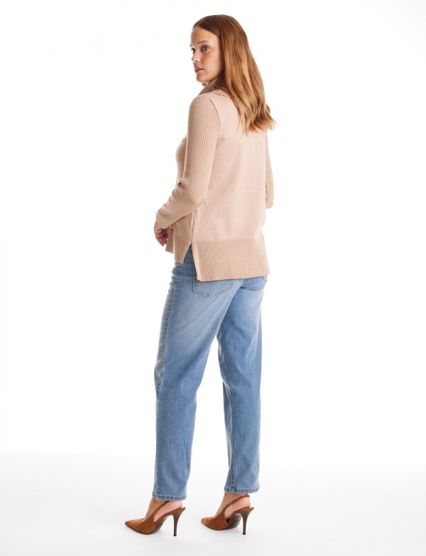 Buzo Cuello Volcado TOSTADO