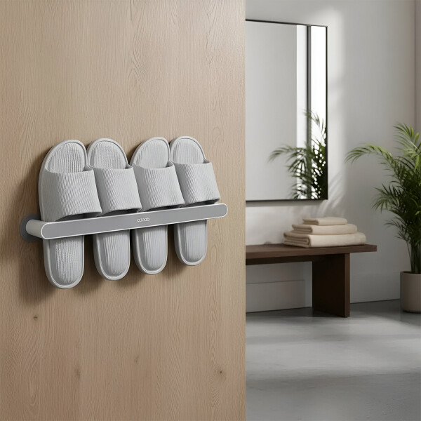 Barra Organizador De Calzado Toallero Zapatera Mediano Color Gris