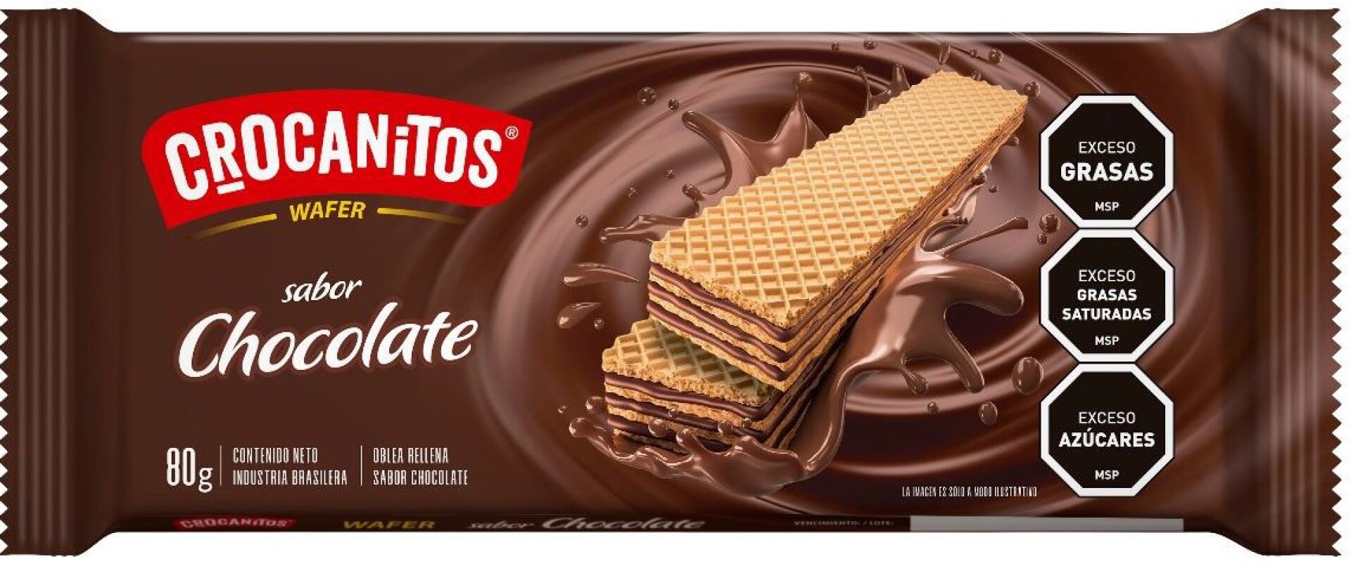 WAFFLE RELL CROCANITO 80G CHOCOLATE 