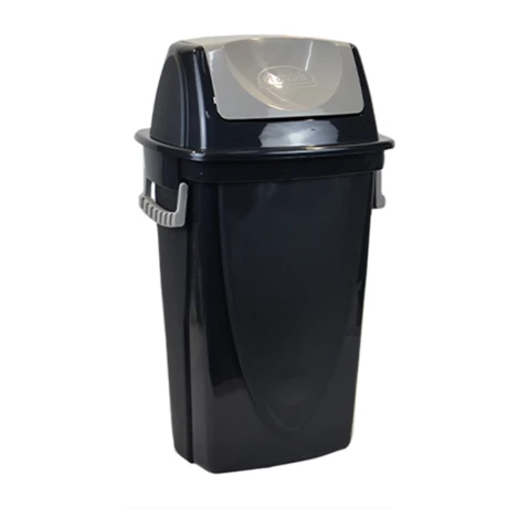 Tarro de residuos con tapa vaivén 58 lts Ecoblack NEGRO