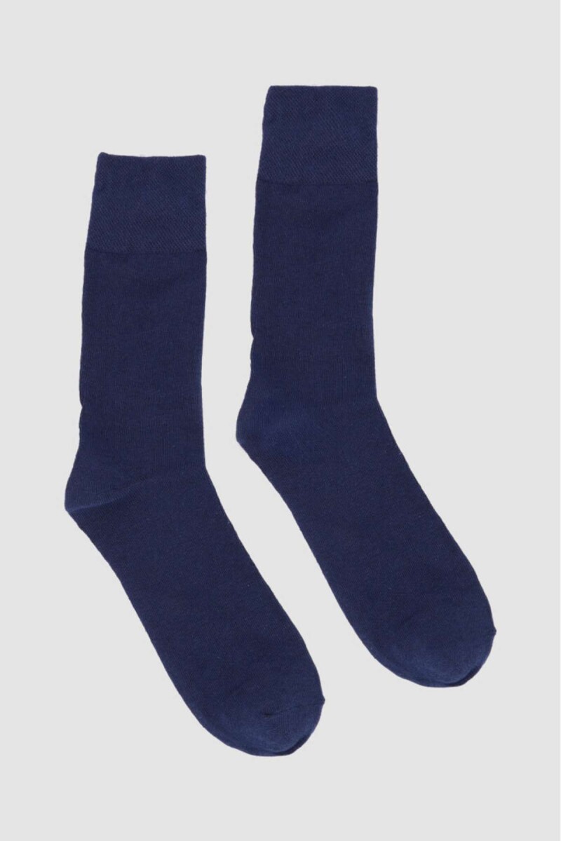 Medias lisas sujeción suave hombre - Azul 