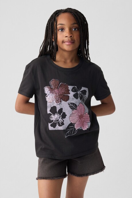 Remera Gráfico Con Lentejuelas Niña Moonless Night