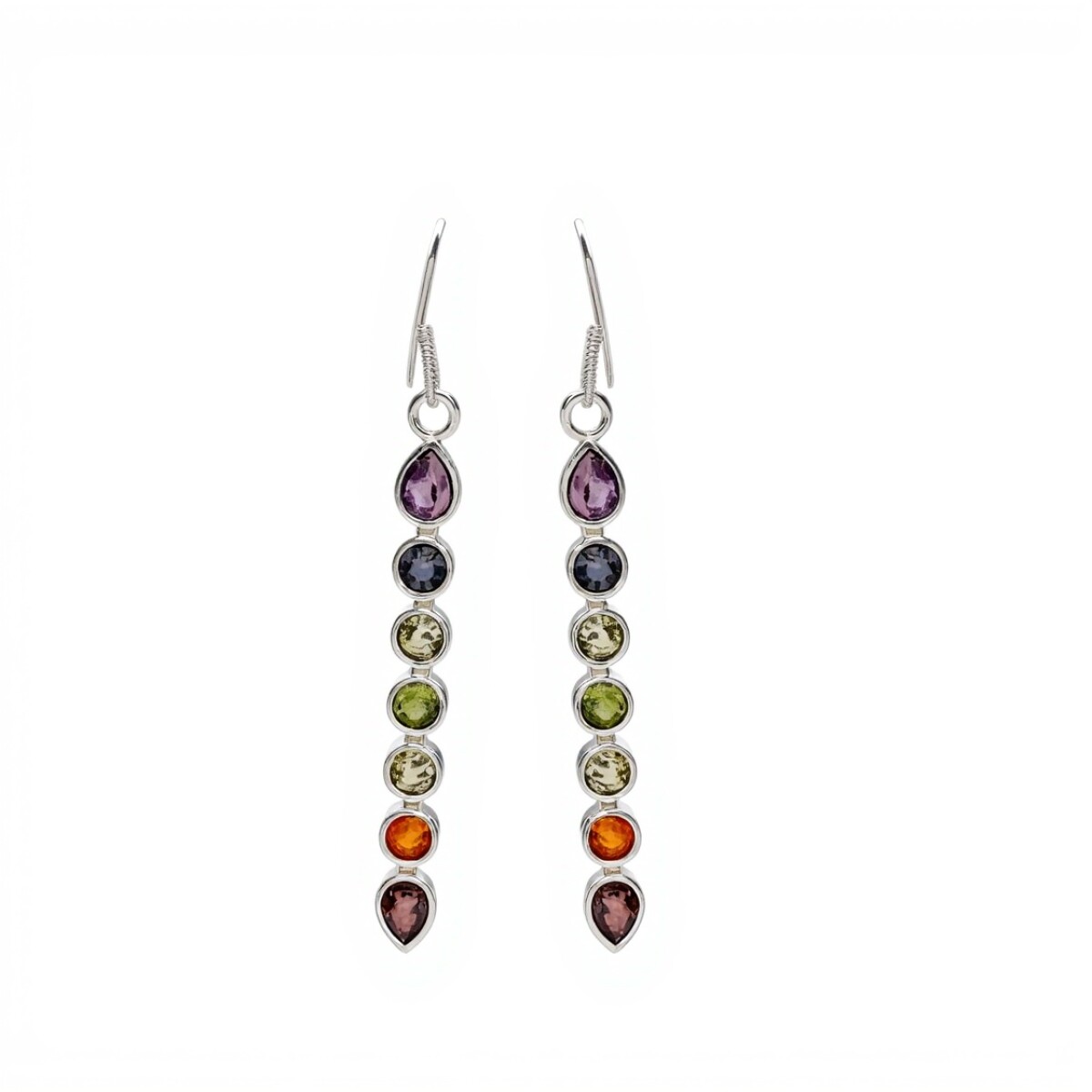 Caravanas Chakras-Plata 925-Con Piedras-CA4046 - conpiedra 