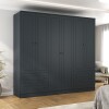 Ropero Americana PLUS 6 puertas 4 cajones - 100% MDF Gris