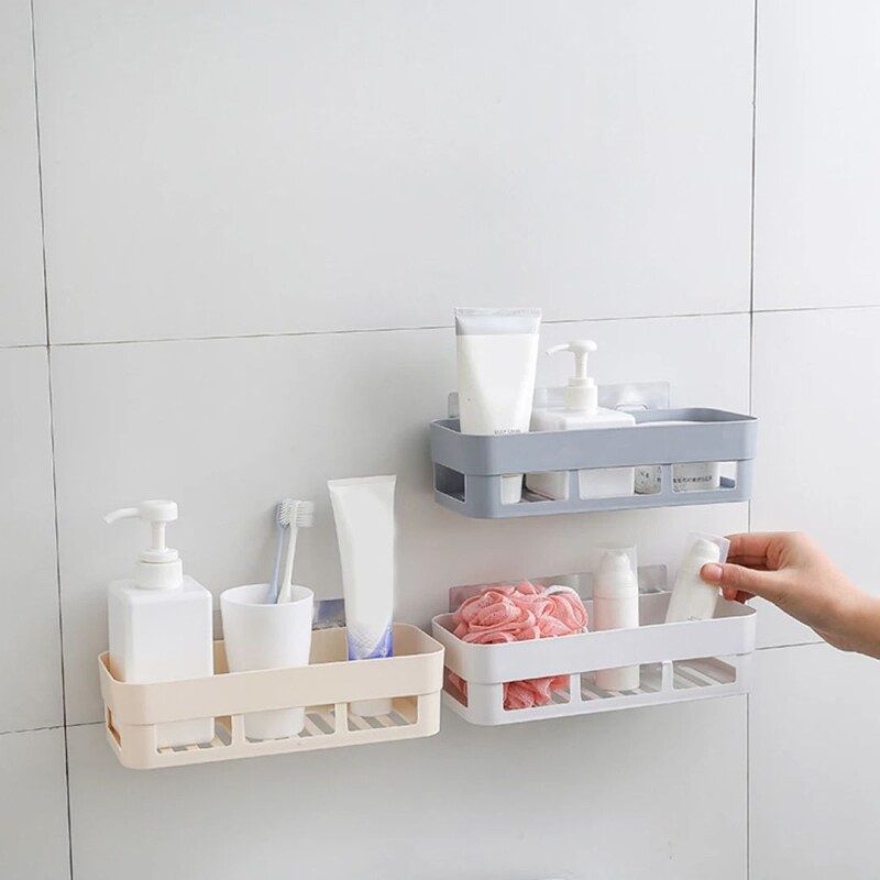 Estante Baño Ducha Plastico Organizador Adhesivo Ducha Blanco Estante Baño Ducha Plastico Organizador Adhesivo Ducha Blanco