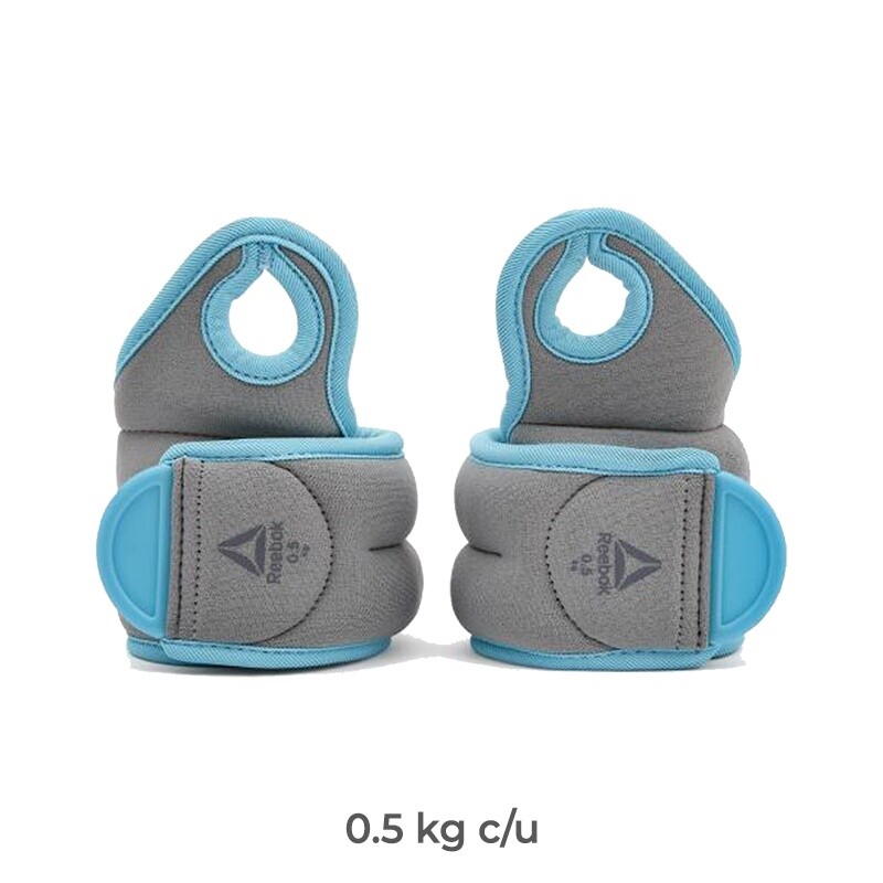 Muñequeras con peso Reebok 0.5kg Celeste
