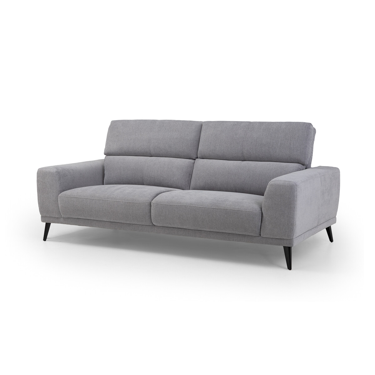 Sofá Keisy - Tela Microfibra - 3 cuerpos - Nikki 3 (Gris) 