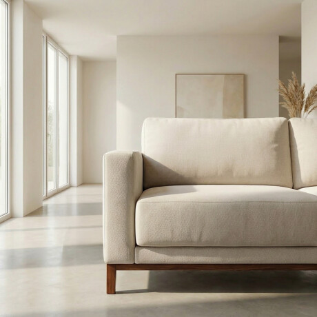 Sofá Barcelo - Tela Microfibra - 3 cuerpos Kruger 02-152 (Beige)