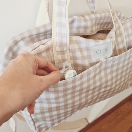 Bolso Midi Vichy Beige